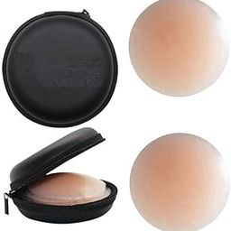 Womens & Girls Reusable Nipple Cover - Silicone Nipple Cover Bra Pad - Adhesive Reusable Nipple Pads - Thin Silicone Nipple Cover Pasties (Free-Size) Beige-image-114