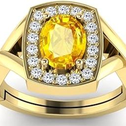 lmdprajapatis 12.25 Ratti Original Yellow Sapphire Astrological Pukhraj gemstone Gold Plating Adjustable Ring-picture-7