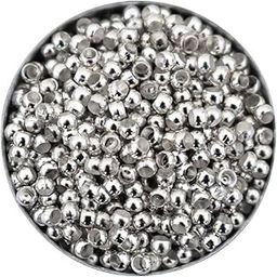 EmbroideryMaterial Silver Color Crimp Beads, Raw Materials for Making Toran, Bracelet Making, Beads for Jewellery Making, Bag Decoration, Embroidery, Muthyalu Craft etc (1.5X2MM/ 720 Pieces)-image-12