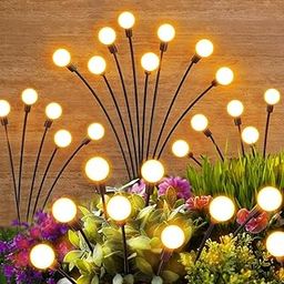 ISIRONA Solar Garden Lights Outdoor Decorations - New Upgraded 8LED Solar Swaying Light, Starburst Solar Firefly Light Outdoor Waterproof for Yard Pathway Decorative-(Pack OF-02=16-LED Light)-image-57