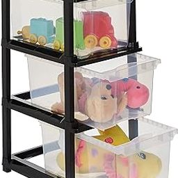 Amazon Brand - Solimo Plastic Multipurpose Modular Drawer, 3 Racks, Large, Transparent-image-37