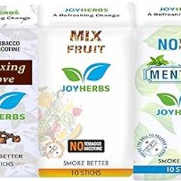 JOYHERBS Herbal Cigarettes 100% Tobacco And Nicotine Free Combo Pack Of Clove, Menthol & Mix Fruit Flavour Smoke (10 Sticks Each) - Made with Ayurvedic Herbs(Tobacco Alternatives) | Non Addictive-image-75