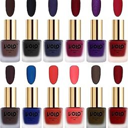 Volo Velvet Dull Matte Bold Colors Nail Polish Combo in Wholesale Rate(Chocolate Brown, Black, Russian Navy Blue, Carrot Red, Metallic Dark Purple, Passion Red 96 ml) Pack of 12-image-19