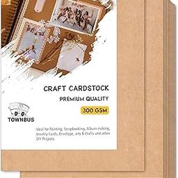 TOWNBUS - 25 Nos of A4 Size Kraft Cardstock Paper 300gsm for Painting, Arts and Crafts, menu Cards and DIY-image-69