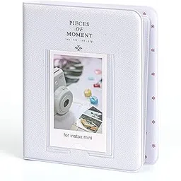 Blueberry 64 Pockets Mini Film Photo Album For Fujifilm Instax Minimini 7S 8 8+ 9 25 26 50S 70 90 10 11 30 55 20 50 7 Liplay Instant Camera 3 Inch Polaroid Picture Name Card Holder (Clay White)-picture-4