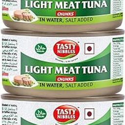Tasty Nibbles Light Meat Tuna Chunks In Water, Salt Added 185g X 3 (Pack of 3, 555g)-image-37
