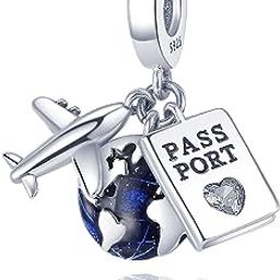 925 Sterling Silver Jewellery for Bracelets and Necklaces Lipstick and Bag Pendant Necklace Tower Camera Bead Charms Jewelry Gift for Women Girls-image-43
