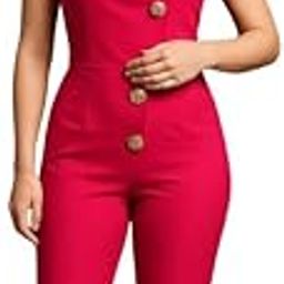Fashion Frenzee Trendy Strapless Pink Jumpsuit for Women Button Style Western One Piece Dress Knitting Imported Fabric Free Size Slim Fit Party Wear Jumpsuit | Elegant Western Outfit for Girls-image-27