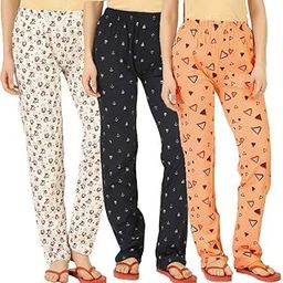 Women's Cotton All Over Printed Pyjama(Pack of 3) Multicolored Large size-picture-13