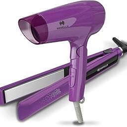 Havells HC4025 Limited Edition Styling Pack Combo (1200 W Dryer + Straightener (Purple)-35