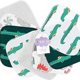 Mi Arcus Printed Reusable Multicolor Highly Absorbent Wash Cloth Soft Face Towels, Hanky for Baby Boys Girls- 22x22 cm Pack of 8-4