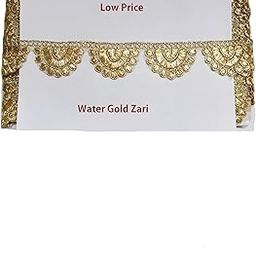 Generic Balar Lace & Border Material Flower Cutwork Design Lace For Sarees Heavy Zari Work Trim Lace Border For Saree, Kurti, Dresses, Duptaa, Lehenga (3.8 Cm Width, 9 Meter, Light Golden (Pack Of 1 )-picture-16