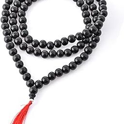 VARENYA ARTS Unisex Adult Original Ebonywood Karungali Kattai 108 + 1 Beads Jaap mala Meditation Mantra Chanting editation Mantra Chanting & Pooja for Men and Women (Black, 6MM)-image-81