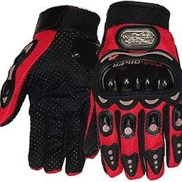 Probiker Leather Motorcycle Riding Gloves (Red, L), Motorsports, Large-image-40