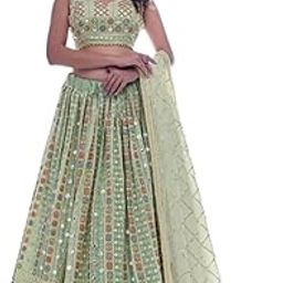 Womens Net Semi Stitched LEHENGA CHOLI for women Ladies use lehenga choli for women For ready to wear lehenga choli for women And lehenga choli for women-image-90