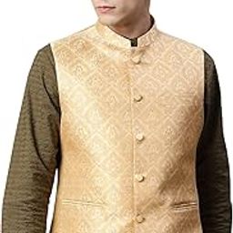 Men Woven Jaquard Silk Nehru Jacket-picture-48