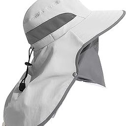 Outdoor Sun Hat Detachable Neck Face Flap UPF 50+UV Protection Visor Fishing Hats with Neck Flap for Men & Women-image-13