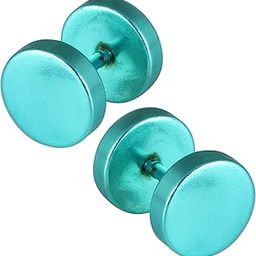 Valentine Stainless Steel Multicolor Black Piercing Kaju Clip on Screw Bali Stud Pierced Earrings men boys boyfriend Alloy Hoop Stud Earring Huggie Plug Cuff Earring Tunnel Magnetic Earring KJNT45-image-11