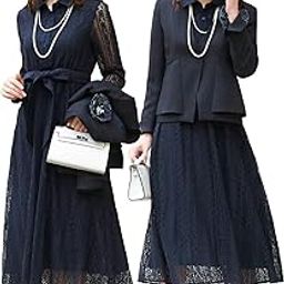 Rui Roue Boutique Lace Shirt, One-Piece Setup, Suit, Women's, Skirt Suit, Formal, Casual, Mom, Ceremony, Large Size, Kindergarten Entrance Ceremony, Graduation Ceremonies, Weddings, Commutes, Offices,-picture-41