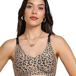 Invisi-Fit Cotton Feel Printed Bonded Seamless Bra | Full Coverage | Lightly Padded | Elastic-Free Comfort | Wire-Free | Side Wings with Gripper | Adjustable Straps-picture-1