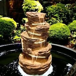 SEPBORN Cascading Water Fountain, Layered Marble Stone Design, 60cm Height-image-6