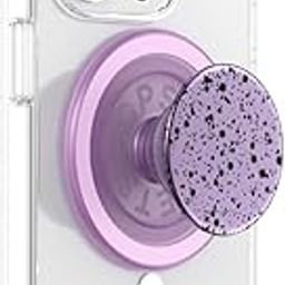 PopSockets Round Phone Grip Compatible with MagSafe, Adapter Ring Included, Phone Holder, Wireless Charging Compatible - Sugar Plum Speckle-51