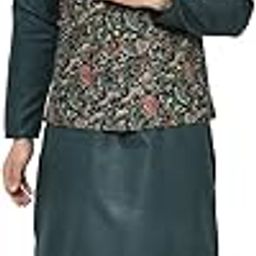 Men Printed Kurta Jacket Set, Full Sleaves, Knee Length, Straight, Regular Fit, Mandarin Collar Ethnic Wear-picture-47