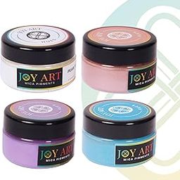 JOY ART Premium Mica Powder - Sweet Pastels - Set of 4 | Pearlescent Color Pigment | Epoxy Resin Art, Soap, Slime, Candles, Make up Cosmetics-picture-15