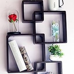 Wall Shelves Set of 4 (Black)-image-2