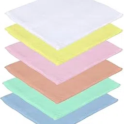 lula mom Lulamom Reusable Muslin Square Napkins, Pack of 6, Multicolor-picture-0