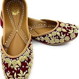Scarlet Grace, Punjabi Jutti, Red Color Embroidered Handmade Jutti for Women with Soft Leather and Double Cushion, Dabka Jutti, Women Punjabi Jutti, Jutti for Women-image-85