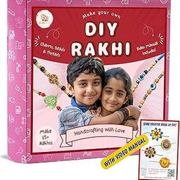 STEMTICS Rakhi Making Kit for Kids | Rakhi Making raw Materials Full kit DIY Craft Set for Kids | with Video Ideas Manual-image-14