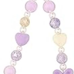 Cute Phone Charm with Pink Stars, Hearts and Butterfly Beads, Pearl Accents, Mobile Strap-picture-18