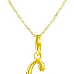 Swarnavarsham BIS Hallmarked 916 Alphabet Pendant for Men & Women 1 Gm-image-93