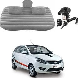 Oshotto Multifunctional Car Travel Bed Mattress with Two Air Pillows, Car Air Pump Compatible with Tata Bolt (Grey)-image-89