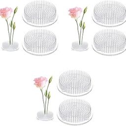 HASTHIP® 6PCS Round Floral 2.76 inches Ikebana Flower Arrangement Tray with Suction Cup Stem Holder Plastic Summer Activity Wedding Decoration-image-23