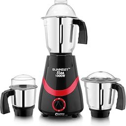 Sunmeet Latest New Model SIAA 1000-Watts Mixer Grinder with 100% Copper Motor with 3 Heavy Aluminium base Stainless Steel Jars (Dry Jar, Chutney Jar, Liquid Jar) Red-Black.Company 37 Years of Servicing Marketing and Manufacturing Since 1984.-19