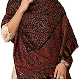 tweedle Women’s Rajeshwari Kashmiri Kani Shawl/Stole, Wool Blend | Size - 40 x 80 Inches-picture-32