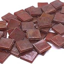 Sai Mosaic Art Coral Mahogany Red HK147 Glass Mosaic 15x15mm tiles 100 gm pack-image-68