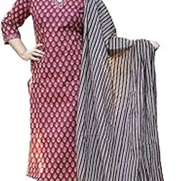Women's Viscose Straight Printed Kurta Pant with Dupatta Set-picture-3