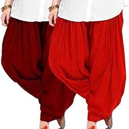 Women's Traditional Cotton Full Patiala|| Plain Patiala|| Patiyala Panjabi Plain Salwar Combo Pack of 2|| Free Size-picture-25
