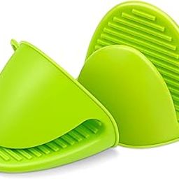 Rinkle Trendz Silicone Cooking Gloves Silicone Pot Holder Silicone Oven Gloves Mitts Heat Insulation Finger Protector Pinch Grips Kitchen Heat Resistant Gloves - 1 Pair (2pcs) - Random Color-image-13