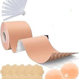Boobs Tape & Nipple Covers Combo | Breast Lift Tape, Disposable Nipple Covers, Double-Sided Body Tape & Silicone Pasties | Skin-Friendly & Invisible for Women-picture-46