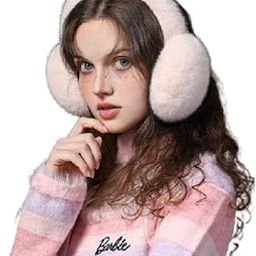 Ear Muffs for Winter Women Girls Faux Fur Fuzzy Earmuffs Foldable Ear Warmer Fleece Lining Ear Covers Headband Style, Ideal for Running, Cycling & Biking (Pack of 1)(Pink)-image-41