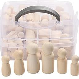 CALANDIS 50x Smooth Blank Peg Doll Painting Wooden Craft Arts Figures Crafting Dolls | Wooden Pieces | Crafting Pieces-image-6