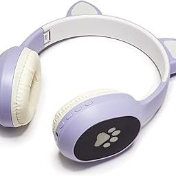 WK LIFE BORN TO LIVE- K10 Original with BIS Certified 5.3V Type C Jack Wireless/Wired Kids Headphones with Mic for Girls/Boys Gifts Cat Ear Bluetooth Online Learning School-Purple-8