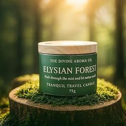 The Divine Aroma Co. Tranquil Travel Candle – Nature’s Escape Series | Luxury Soy Wax Scented Candle in Travel Tin | Premium Aromatherapy Candle Set | 75g | 3 Styles (Elysian Forest)-image-23