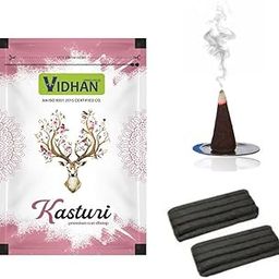 DHOOP ZIPPER POUCH VIDHAN WET DHOOP | Herbal | Long Lasting Fragrance for Daily Pooja, Havan, Meditation and Yoga | 20 Sticks in Each Packet (kasturi)-image-3