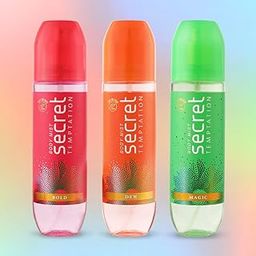 Secret Temptation Body Mist Combo for Women, Pack of 3 (120 Ml Each) l Bold, Magic & Dew Body Mist l Long-Lasting Fragrance l Dermatologically Tested & Safe on Skin-18