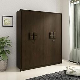 Spacewood Choco Wardrobe | 3 Year Warranty | Almirah, Cupboard, Almari, 4 Door Wardrobe, 3 Drawer (3 Lock Drawer) and 2 Hanging Space & 3 Internal Locker |Engineered Wood| Vermount-picture-29